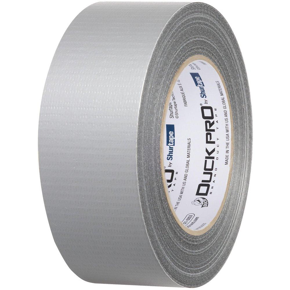 Shurtape Silver 55m x 48mm Plastic and Cloth and Rubber Duct Tape (Case of 24 Rolls) 