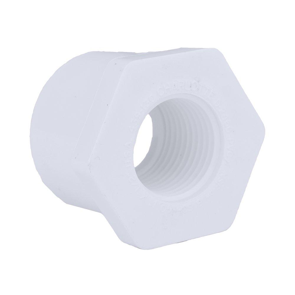 White PVC Schedule 40 Female Bushing 