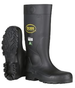 Black PVC Full Safety Steel Toe and Midsole Boot Size 11
