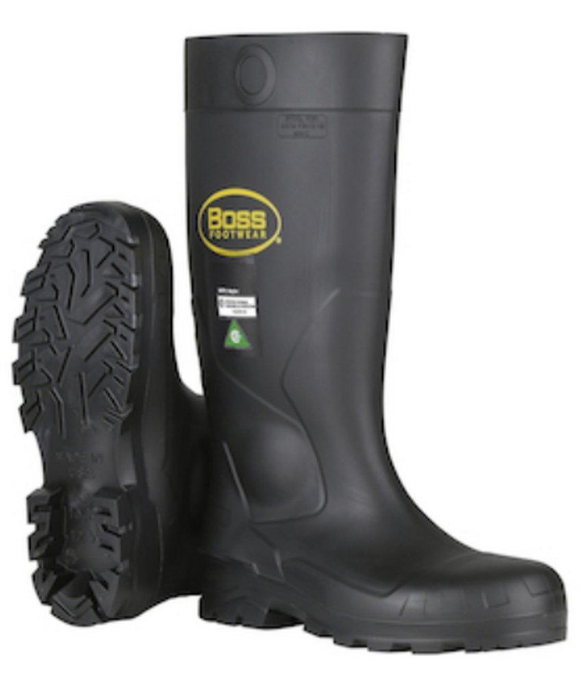 Boss Black PVF Steel Toe Boot Size 7 