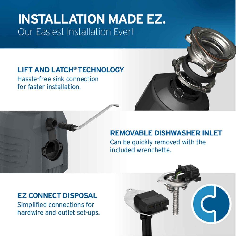 InSinkErator&reg; Black 1725 RPM Garbage Disposal in Black Enamel 