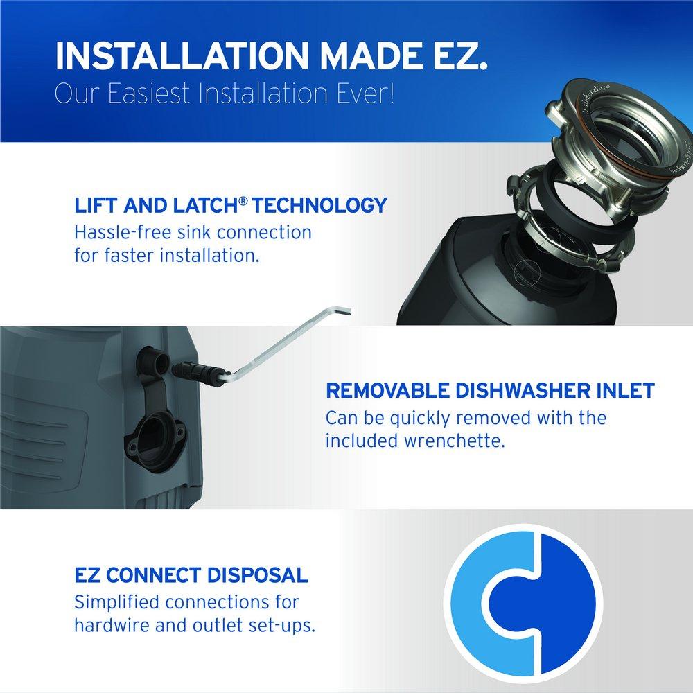 3/4 hp Pro Cover Control Garbage Disposal with Cord 