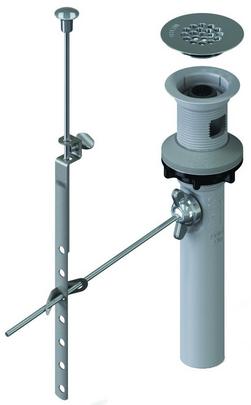 IdealLav Plastic Drain with Internal Pop-Up and Grid, Chrome