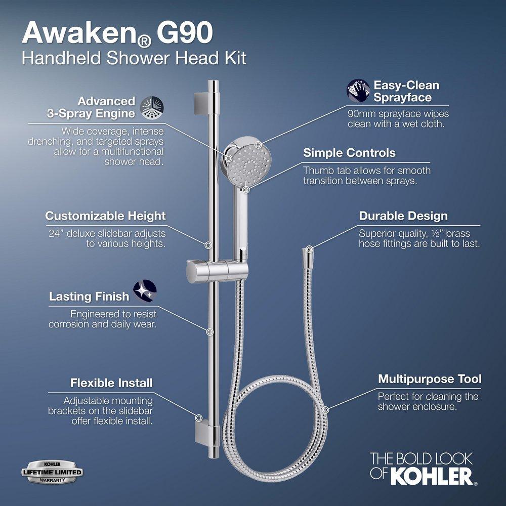 Multi Function Hand Shower in Vibrant Brushed Moderne Brass 