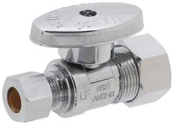 5/8 x 3/8 in. Compression Quarter Turn Straight Supply Stop Valve in Chrome