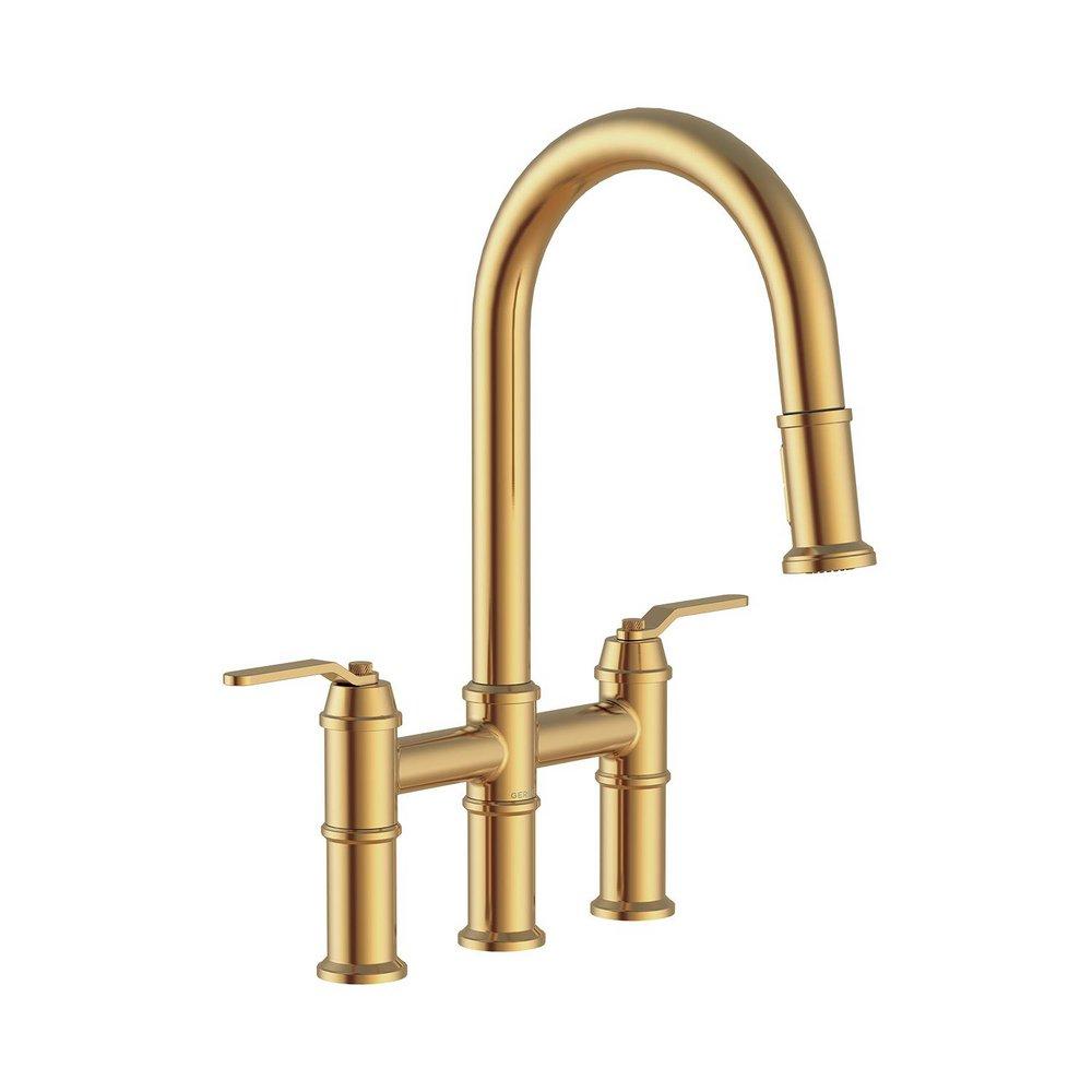 KINZIE 2H BRIDGE PULL-DOWN KITCHEN FAUCET 1.75GPM BRUSHED BRONZE 