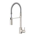 Single Handle Pre-Rinse Kitchen Faucet in Stainless Steel