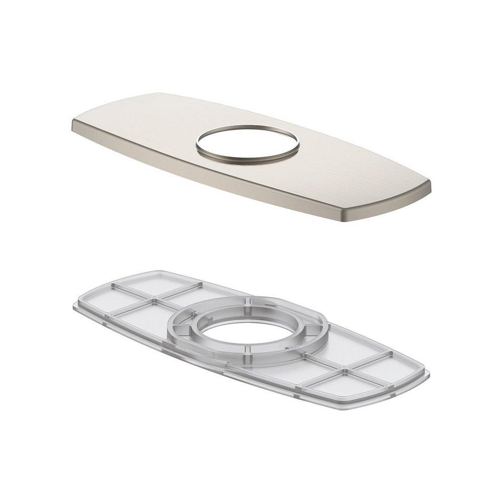 SOFT SQUARE COVER PLATE ASSEMBLY FOR 4 CENTERPLATE LAVATORY FAUCET BRUSHED NICKEL 