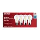 8 WATT A19 LED; CLEAR; 5000K; MEDIUM BASE; 120 VOLT; 4-PACK 