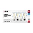 8 WATT A19 LED; CLEAR; 5000K; MEDIUM BASE; 120 VOLT; 4-PACK 