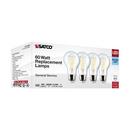 8W A19 LED Clear 5000K Medium Base Bulb (Pack of 4) 