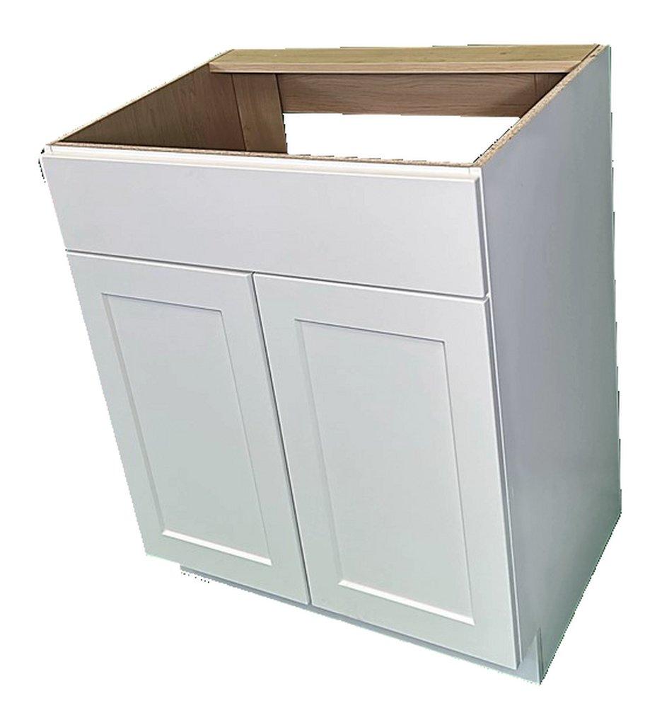 FL VANITY SINK BASE, 24X 34.5X 21D SHAKER WHITE TF 