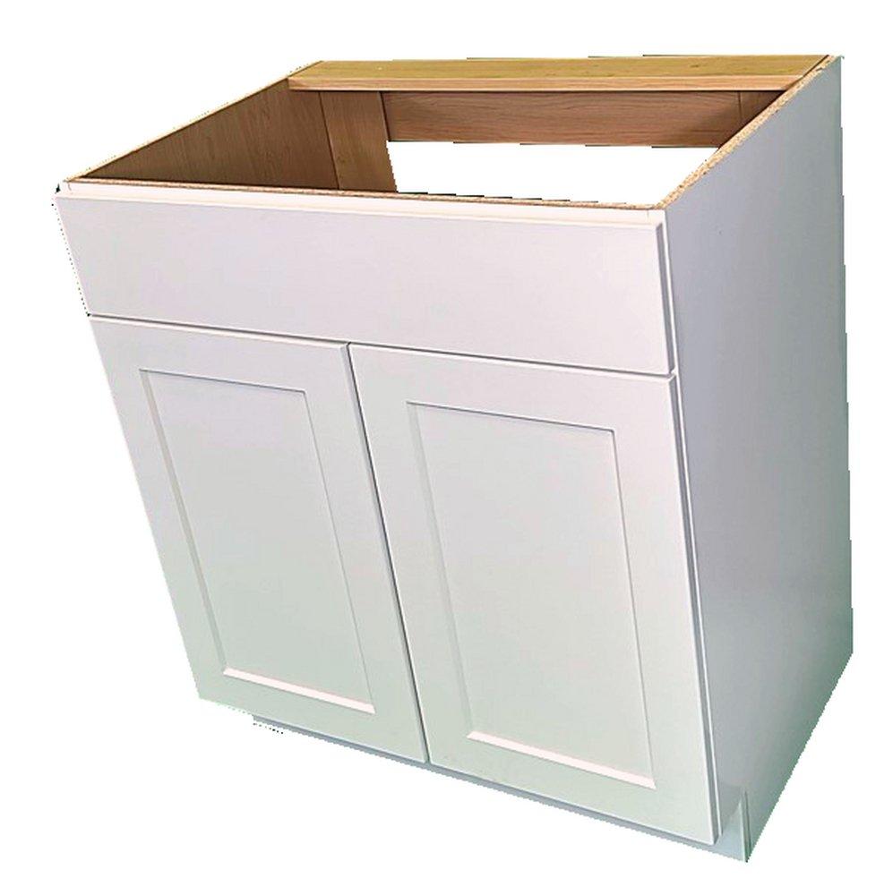 FL VANITY SINK BASE, 30X 34.5X 21D SHAKER WHITE TF 