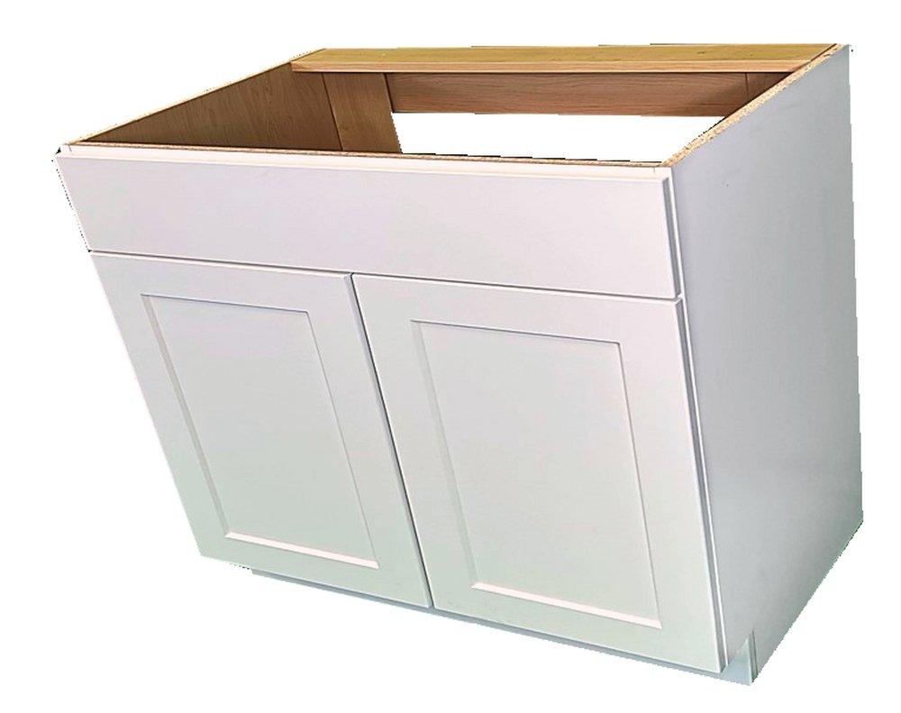 FL VANITY SINK BASE, 36X 34.5X 21D SHAKER WHITE TF 