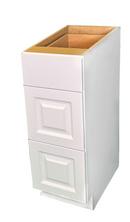 FL VANITY 3 DRAWER, 12X 34.5X 21D RAISED WHITE TF 