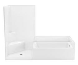 102 x 43 in. Tub & Shower Unit in White Left Drain
