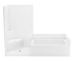 102 x 43 in. Tub & Shower Unit in White Left Drain