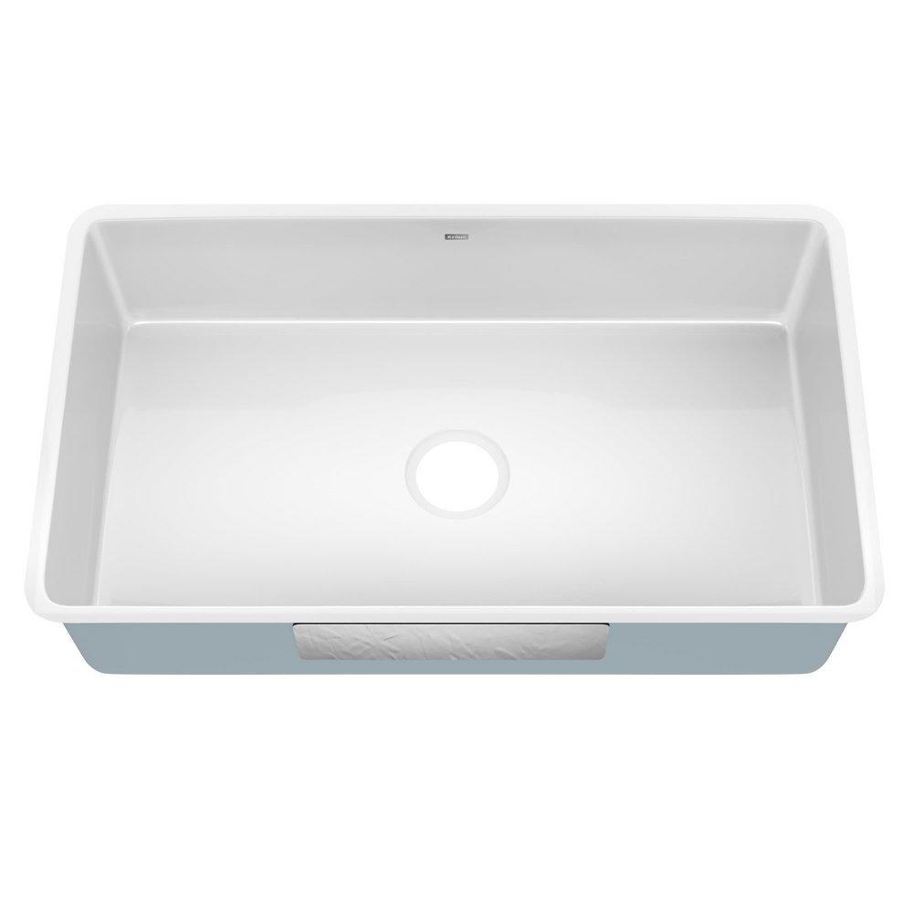 PINTURA 32 UNDERMOUNT PORCELAIN ENAMELED STEEL SINGLE BOWL KITCHEN SINK - GLOSSY 
