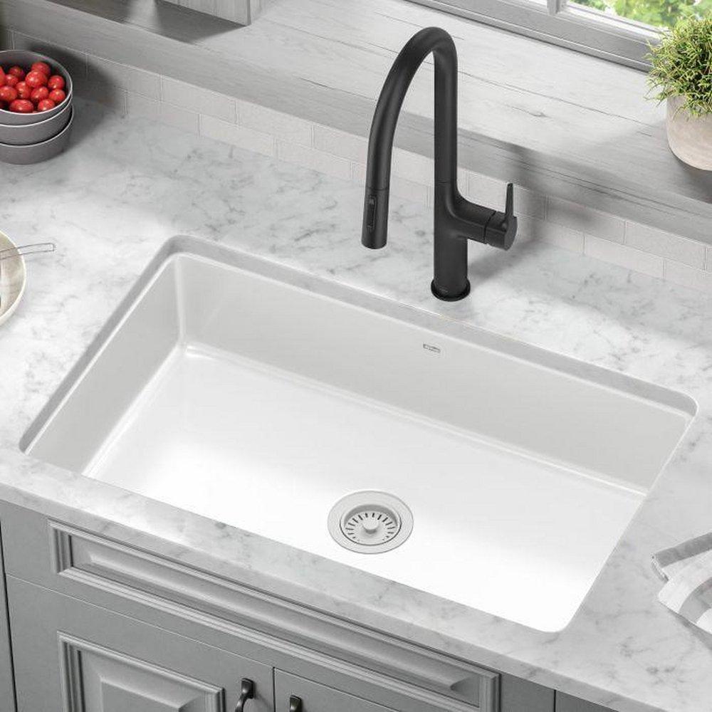 PINTURA 32 UNDERMOUNT PORCELAIN ENAMELED STEEL SINGLE BOWL KITCHEN SINK - GLOSSY 