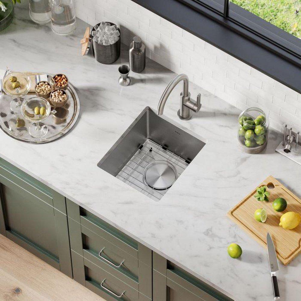 Kraus Stainless Steel 13 x 15 in. Undermount Bar Sink 