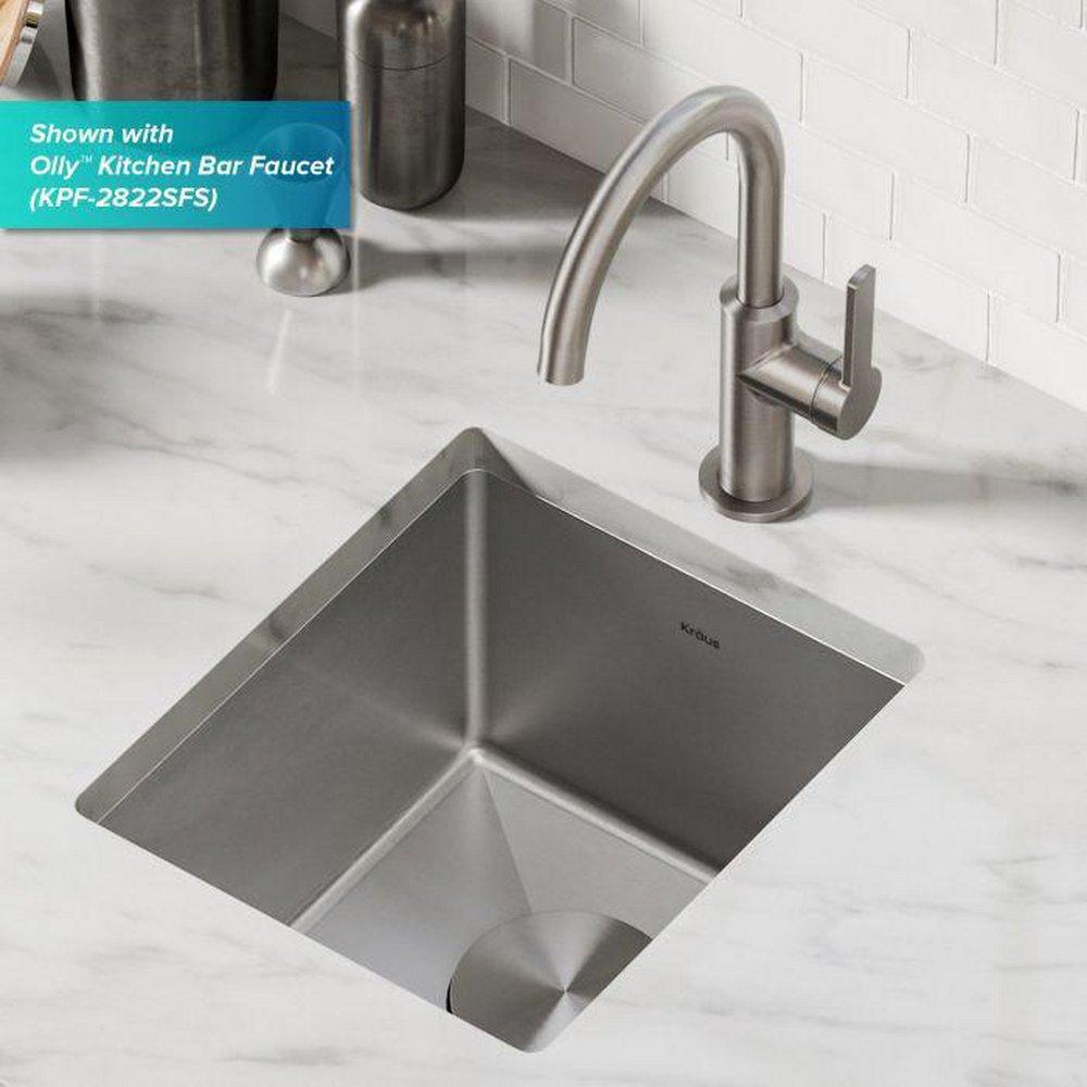 Kraus Stainless Steel 13 x 15 in. Undermount Bar Sink 