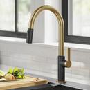 Kraus USA Brushed Brass/Matte Black Single Handle Pull Down Kitchen Faucet 