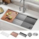 KORE 36 UNDERMOUNT WORKSTATION SINGLE BOWL KITCHEN SINK WITH ACCESSORIES 