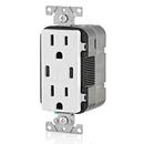 15A 125V Duplex Tamper-Resistant Receptacle with USB Charger in White