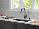 DELTA HAZELWOOD: SINGLE HANDLE PULL-DOWN KITCHEN FAUCET WITH SOAP DISPENSER AND SHIELDSPRAY TECHNOLOGY 