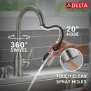 DELTA HAZELWOOD: SINGLE HANDLE PULL-DOWN KITCHEN FAUCET WITH SOAP DISPENSER AND SHIELDSPRAY TECHNOLOGY 