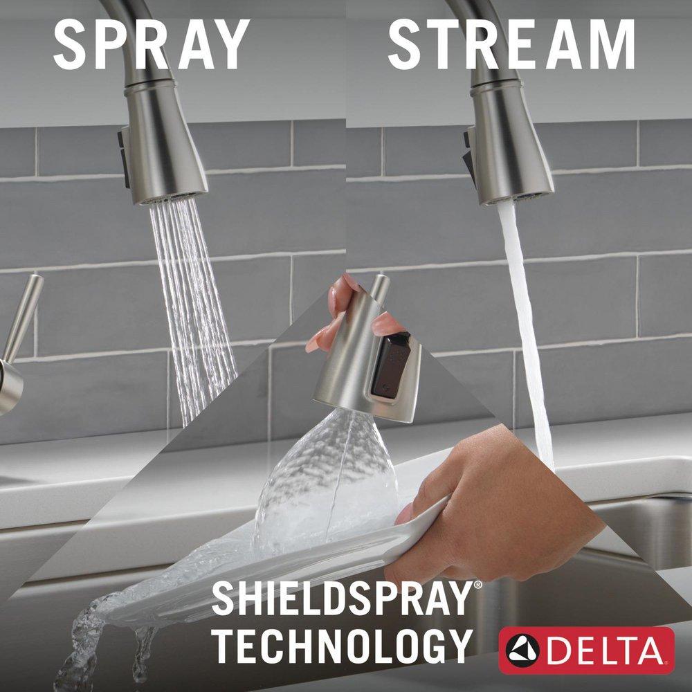 Delta Faucet SpotShield Stainless Single Handle Pull Down Kitchen Faucet 