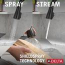 DELTA CAPERTEE: SINGLE HANDLE PULL-DOWN KITCHEN FAUCET WITH SOAP DISPENSER AND SHIELDSPRAY TECHNOLOGY 