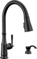 DELTA CAPERTEE: SINGLE HANDLE PULL-DOWN KITCHEN FAUCET WITH SOAP DISPENSER AND SHIELDSPRAY TECHNOLOGY 