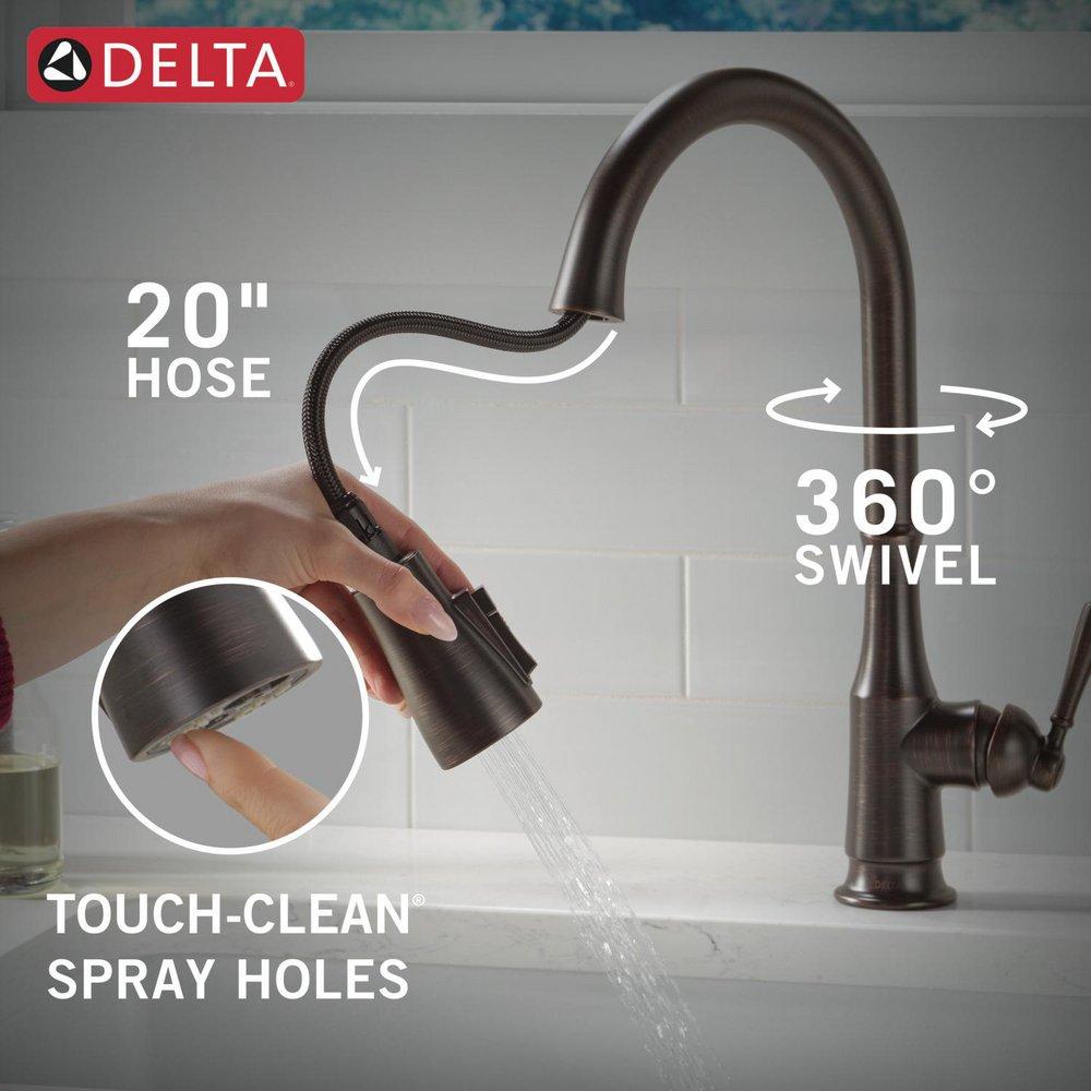 Delta Faucet Venetian Bronze Single Handle Pull Down Kitchen Faucet 