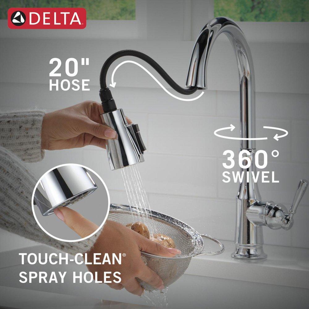 Delta Faucet Chrome Single Handle Pull Down Kitchen Faucet 