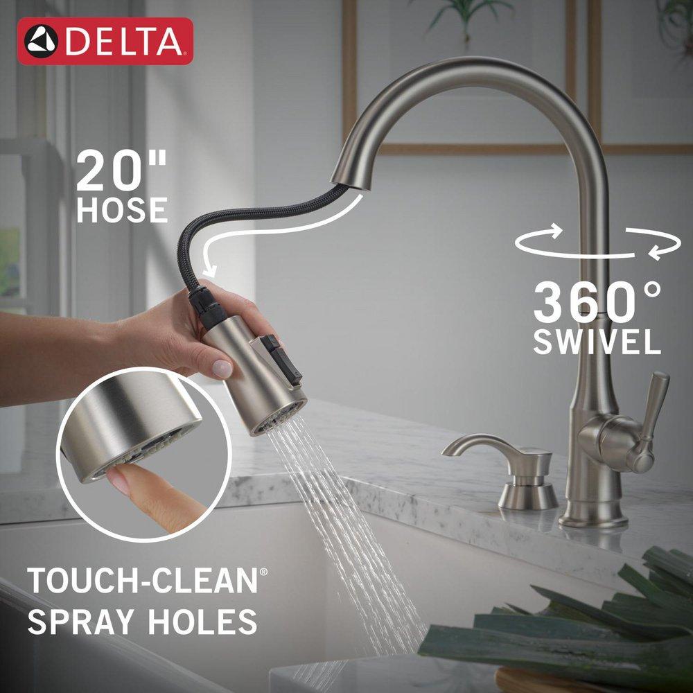 Delta Faucet SpotShield Stainless Single Handle Pull Down Kitchen Faucet 
