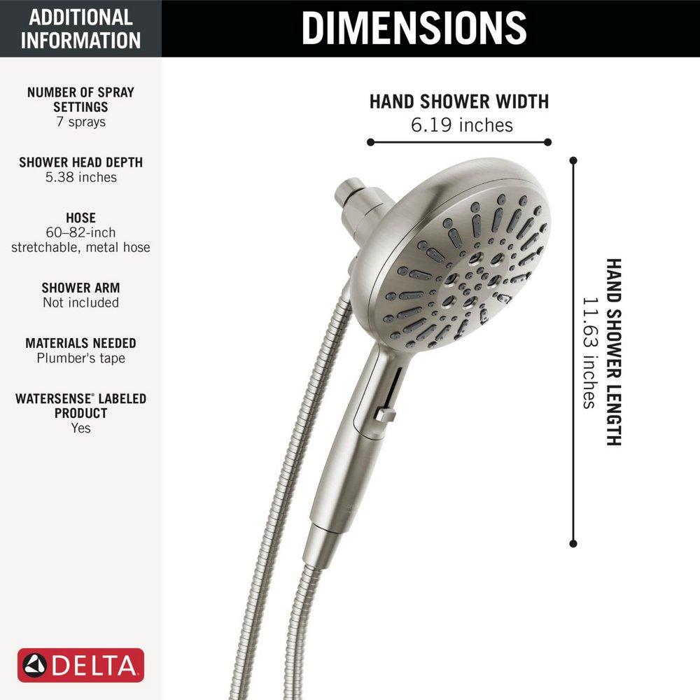 Delta Faucet Lumicoat Stainless Multi Function Hand Shower 