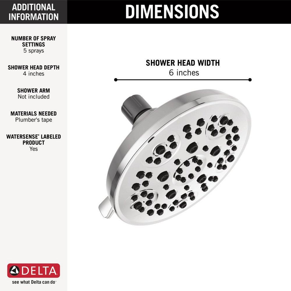 DELTA UNIVERSAL SHOWERING COMPONENTS: 5-SETTING SHOWER HEAD 
