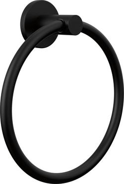 Round Closed Towel Ring in Matte Black