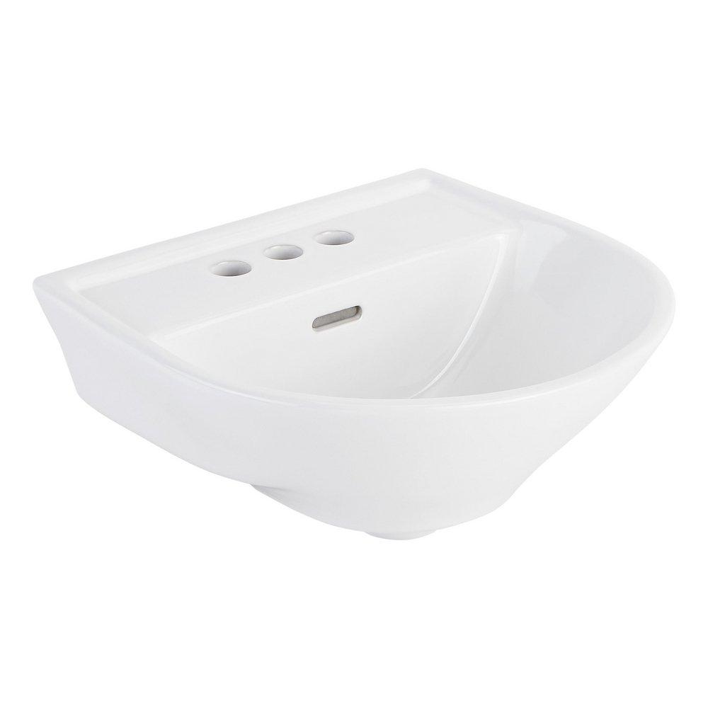 Wall Mount Porcelain Bathroom Sink in White 