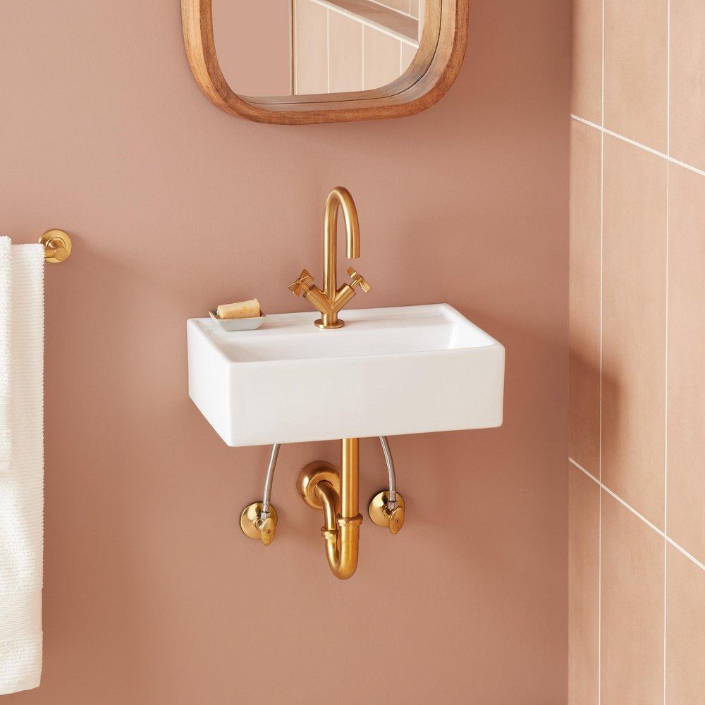 18 KAISY MODERN PORCELAIN WALL MOUNT SINK 