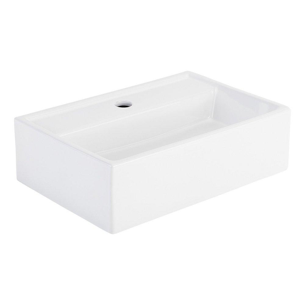 18 in. Wall Mount Specialty Porcelain Bathroom Sink in White 