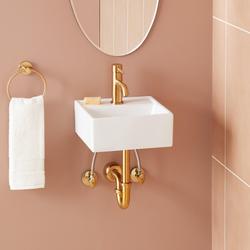 13-1/8 in. Wall Mount Specialty Porcelain Bathroom Sink in White