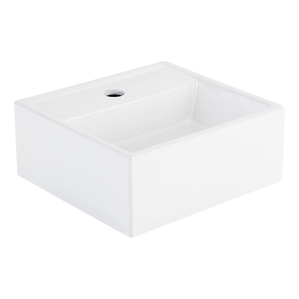 13-1/8 in. Wall Mount Specialty Porcelain Bathroom Sink in White 