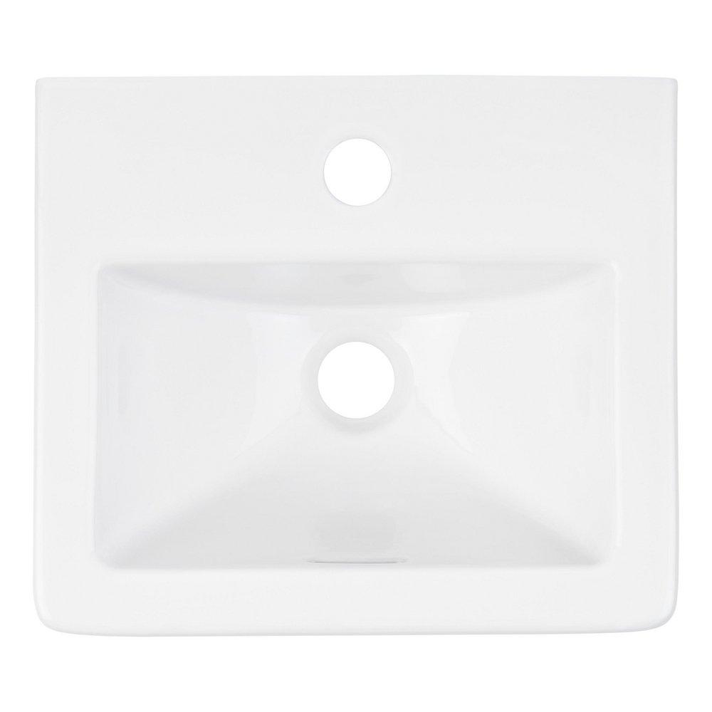 14-7/8 in. Wall Mount Square Porcelain Bathroom Sink in White 