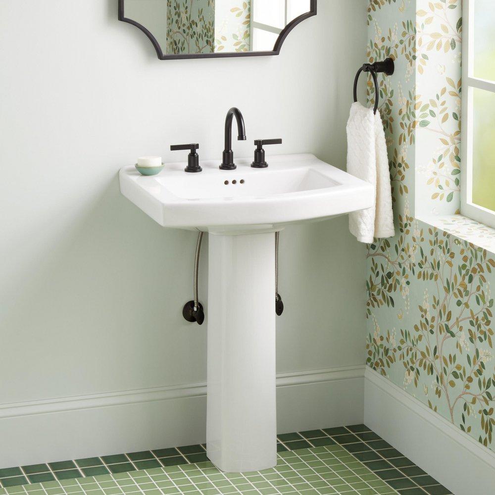 PENNFIELD PORCELAIN PEDESTAL SINK - 8 WIDESPREAD 