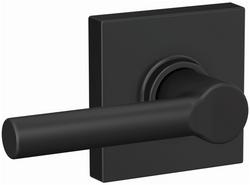 Passage Door Lever Set with Collins Trim in Matte Black