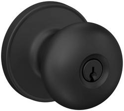 Stratus Keyed Entry Door Knob Set in Matte Black