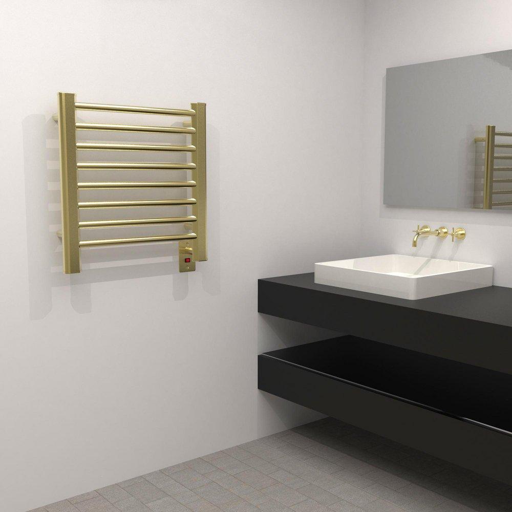 Amba Products Satin Brass 20-3/8 x 21-1/4 in. Wall Mount Towel Warmer 