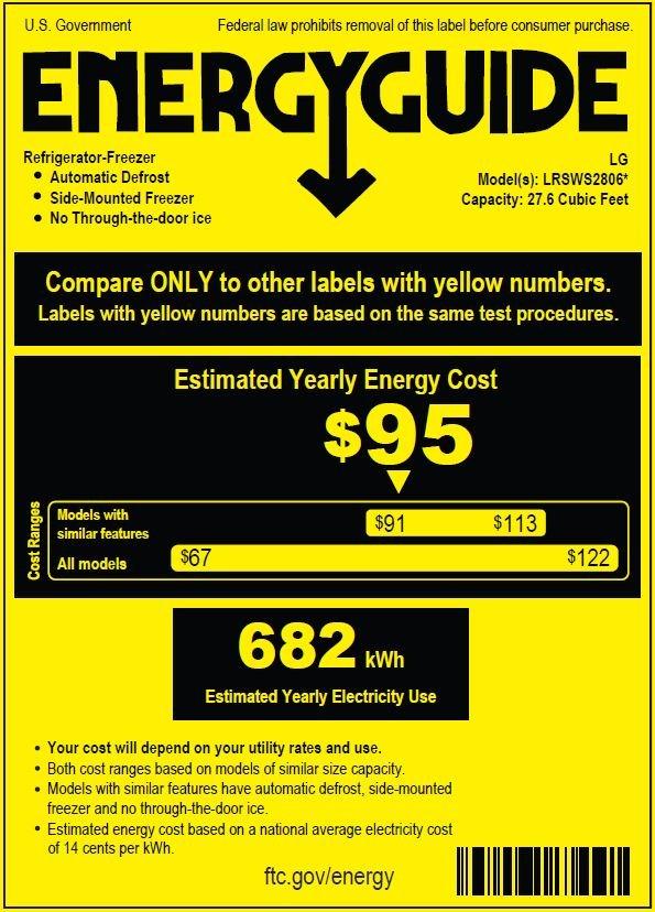 28 CU. FT SIDE BY SIDE, STANDARD DEPTH, EXT.WATER, PRINTPROOF STS 